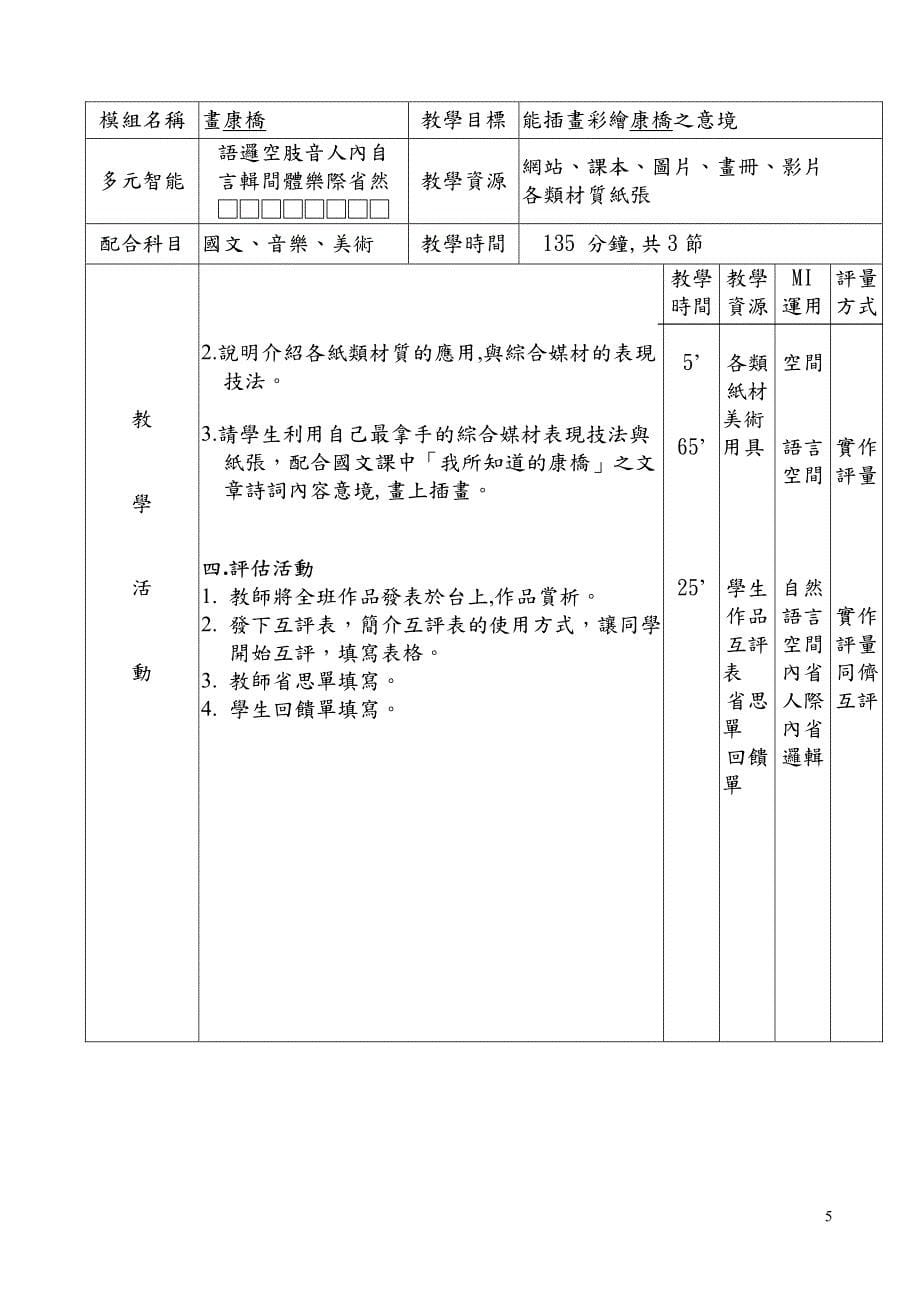 艺术与人文领域创思教学设计