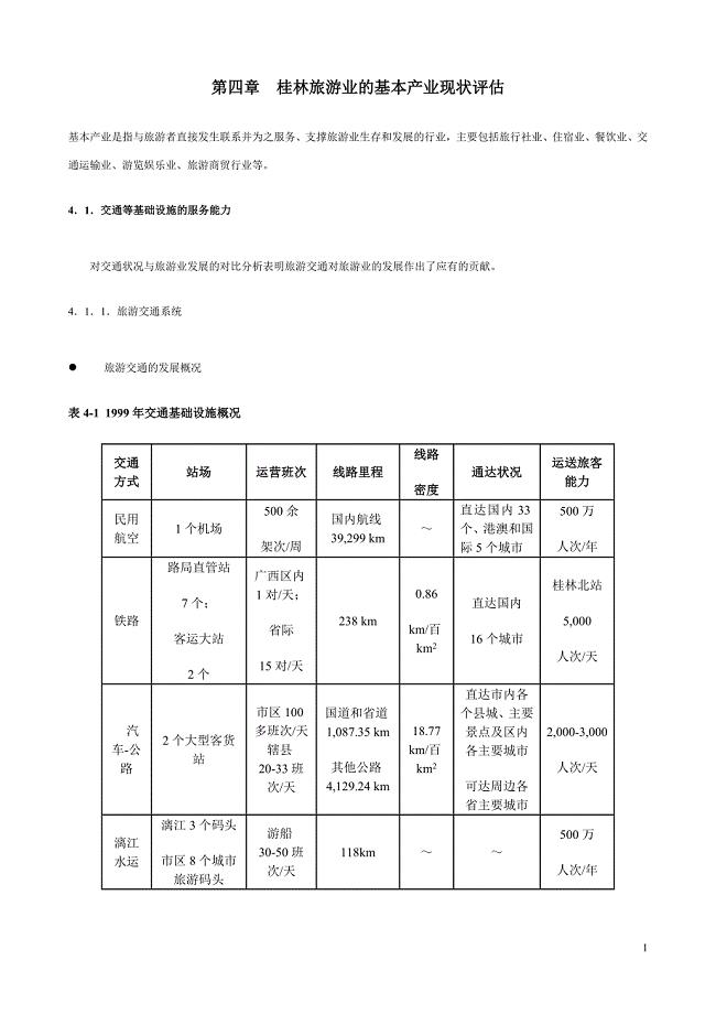 桂林旅游业基本产业现状评估