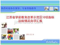 江苏省学前教育改革示范区10项指标达标情况自评汇报