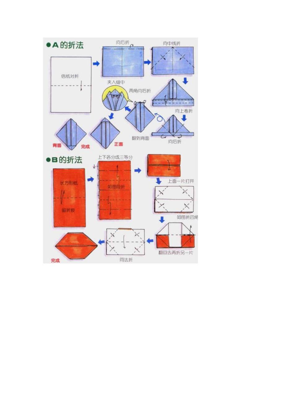 信纸折法图片