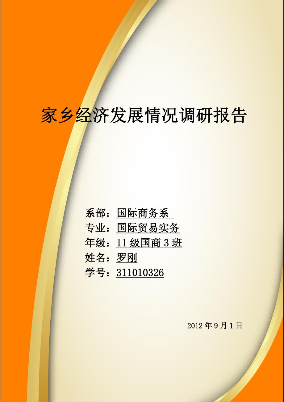 家鄉經濟發展情況調研報告羅剛